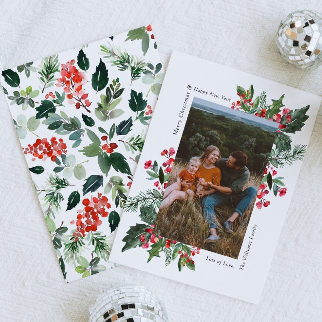 Festividades Cartão de Natal Greenery Foto (Criador carregado)