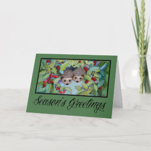 Festividades Cartão de Natal Hedgehog