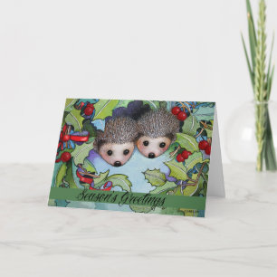 Festividades Cartão de Natal Hedgehog