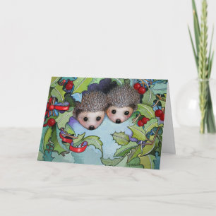 Festividades Cartão de Natal Hedgehogs