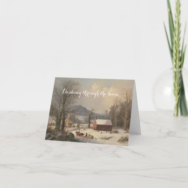 Festividades Cartão de Natal Histórico de inverno (Frente)