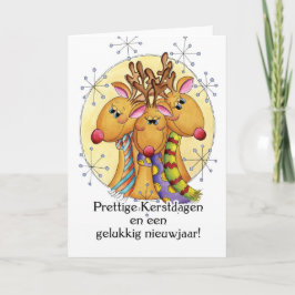 Festividades Cartão de Natal Holandês - Reindeer - Prettige Ker