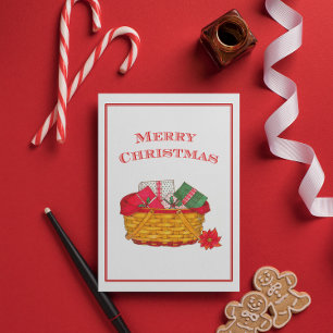 Festividades Cartão de Natal Holiday Basket
