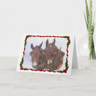 Festividades Cartão de Natal Holiday Mules