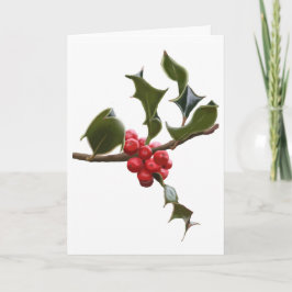 Festividades Cartão de Natal Holly Berries