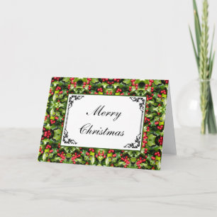 Festividades Cartão de Natal Holly Berries