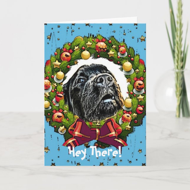 Festividades Cartão de Natal Humor ~Cão (Frente)