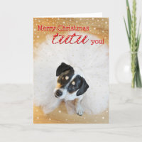Cartão de Natal Humorístico - Cachorro Vestindo Tu