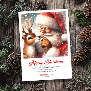 Festividades Cartão de Natal Humorístico do Papai Noel Rudolph