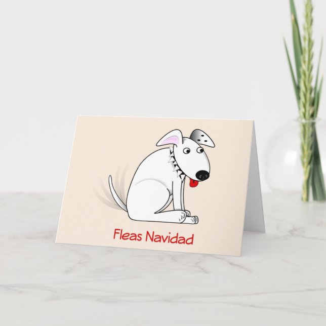 Festividades Cartão de Natal Humorístico para Cachorros da Flea (Frente)