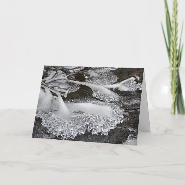 Festividades Cartão de Natal Icy Lace Com Dentro de Saudação (Frente)