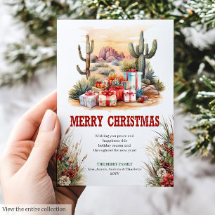 Festividades cartão de Natal impresso do Velho Oeste