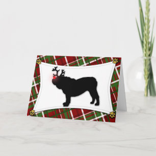 Festividades Cartão de Natal Inglês Bulldog Reindeer
