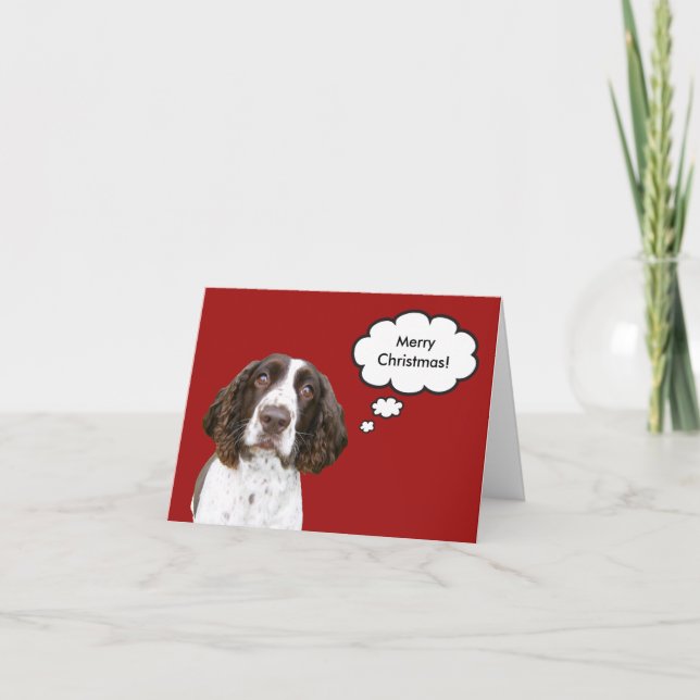 Festividades Cartão de Natal Inglês Springer Spaniel (Frente)