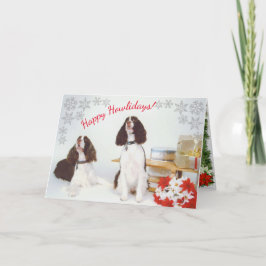 Festividades Cartão de Natal inglês Springer Spaniel
