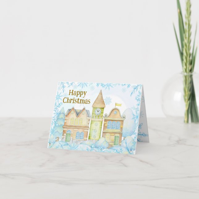 Festividades Cartão de Natal inspirado nos países Escandinavos. (Frente)