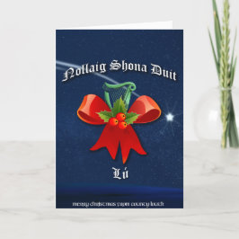 Festividades Cartão de Natal Irlandês Boca - Nollaig Shona Duit