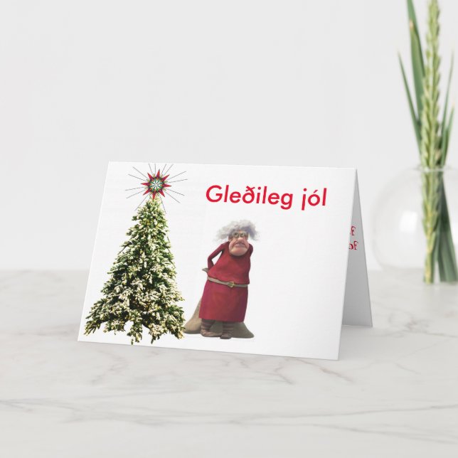 Festividades Cartão de Natal islandês (Frente)