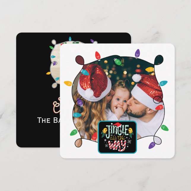 Festividades Cartão de Natal Jingle all the way (adicione suas  (Frente/Verso)