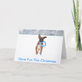 Festividades cartão de natal Jolie tocando na neve