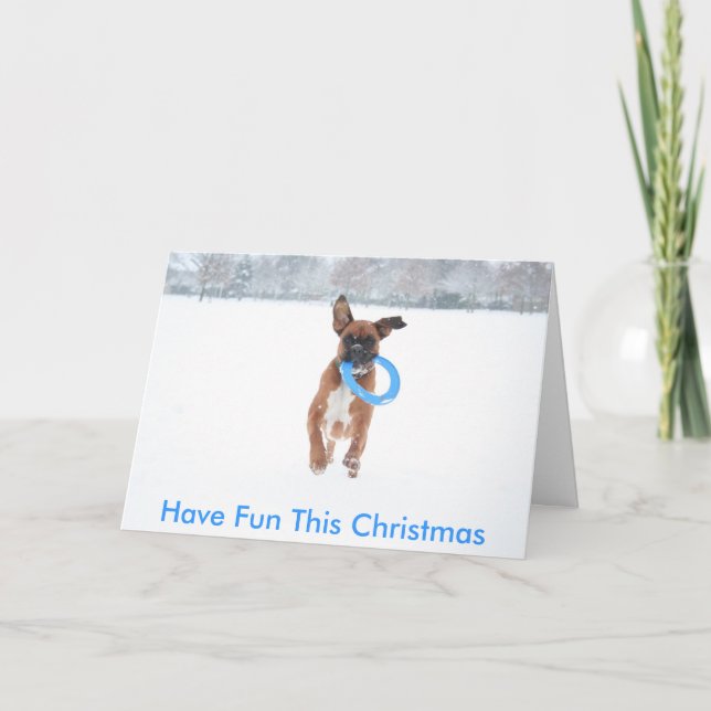 Festividades cartão de natal Jolie tocando na neve (Frente)