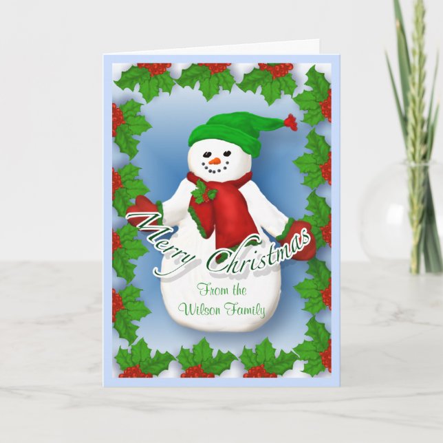 Festividades Cartão de Natal Jolly Snowman (Frente)