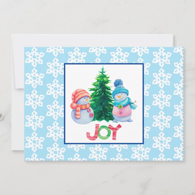 Festividades Cartão de Natal Joy Flat Holiday (Frente)