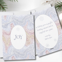 Festividades Cartão de Natal JOY Flat Snowflake – Mensagem Pers