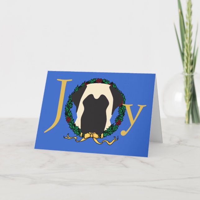 Festividades Cartão de Natal Joy Mastiff (Frente)