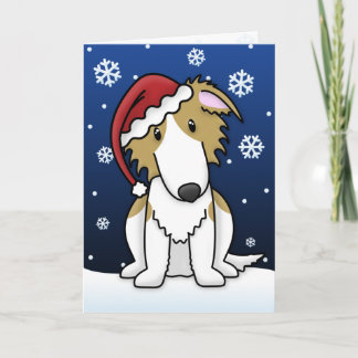 Festividades Cartão de Natal Kawaii Borzoi