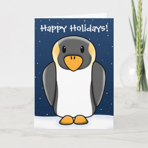 Festividades Cartão de Natal Kawaii Penguin