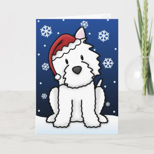 Festividades Cartão de Natal Kawaii Westie