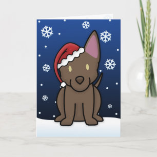 Festividades Cartão de Natal Kelpie australiano Kawaii