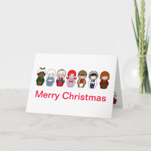 Festividades Cartão de Natal Kokeshi 2