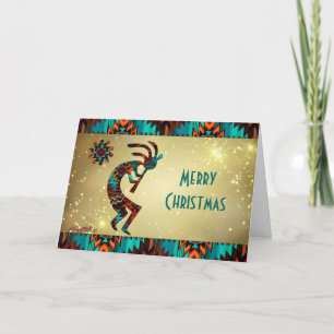 Festividades Cartão de Natal Kokopelli Tocando a Flauta