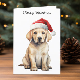 Festividades Cartão de Natal Labrador Amarelo