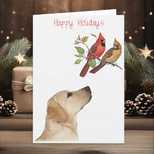 Festividades Cartão de Natal Labrador Amarelo Labrador