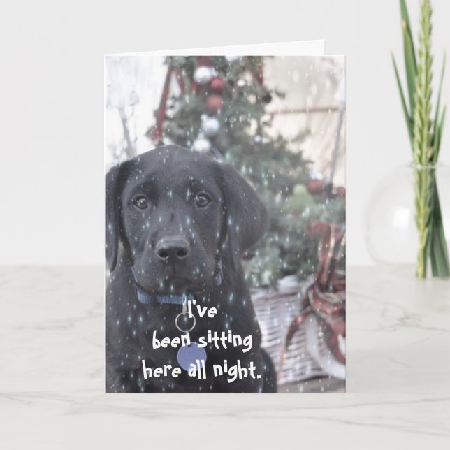 Festividades Cartão de Natal ~Labrador Puppy (Frente)