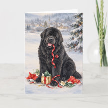 Cartão de Natal Ladrão de Presente de Newfie