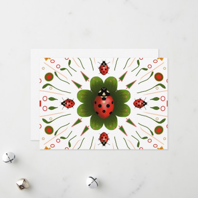 Festividades Cartão de Natal Ladybug (Frente/Verso In Situ)