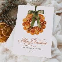 Cartão de Natal Laranja Wreath