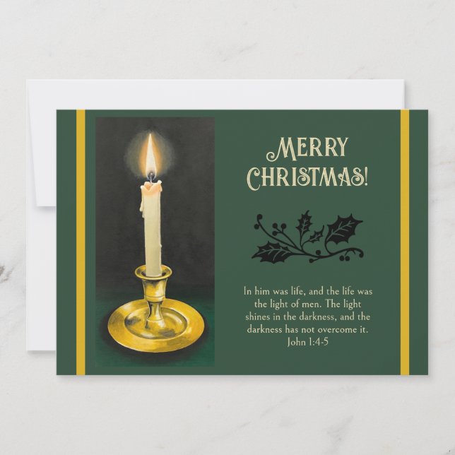 Festividades Cartão de Natal Leve para Velas (Frente)