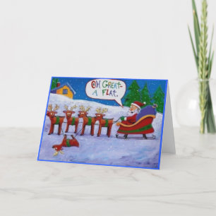 Festividades Cartão de Natal liso da rena