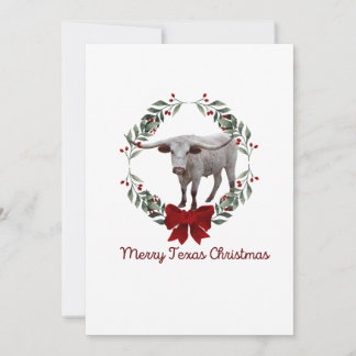 Festividades Cartão de Natal Longhorn do Texas