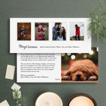 Cartão de Natal Longo Minimalista de Quatro Férias