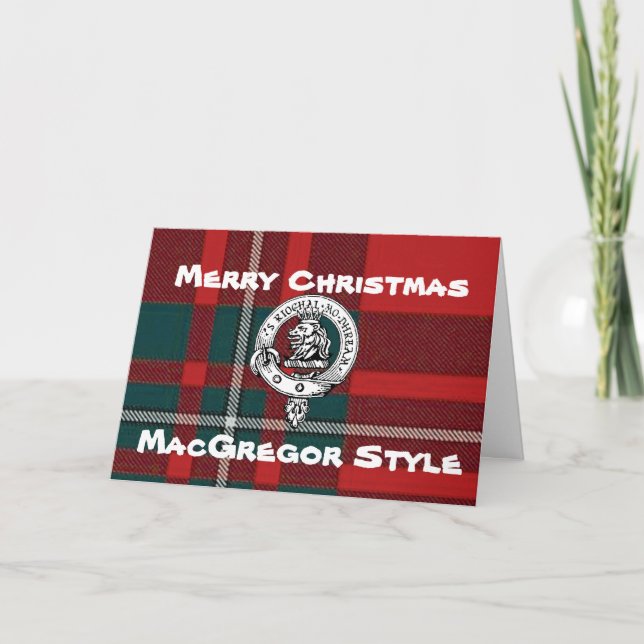 Festividades Cartão de Natal MacGregor Tartan (Frente)