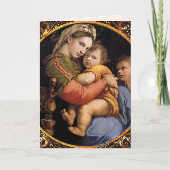 Festividades Cartão de Natal Madonna della Sedia (Frente)