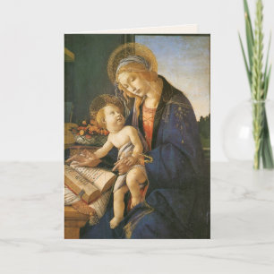 Festividades Cartão de Natal Madonna e Child Botticelli