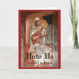 Festividades Cartão de Natal Madonna e Child Jesus