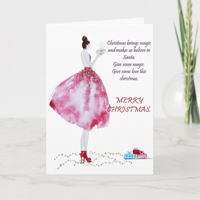 Festividades Cartão de Natal mágico (Frente)